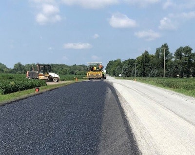 An estimated 7,500 scrap tires were recycled to create a hot chip seal and rubber overlay applied to W Avenue near Schoolcraft.
