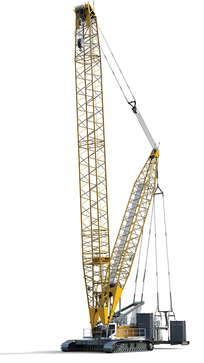 The Liebherr crawler crane LR 1300 SX includes assistance systems that increase operational safety as well as simplify handling.