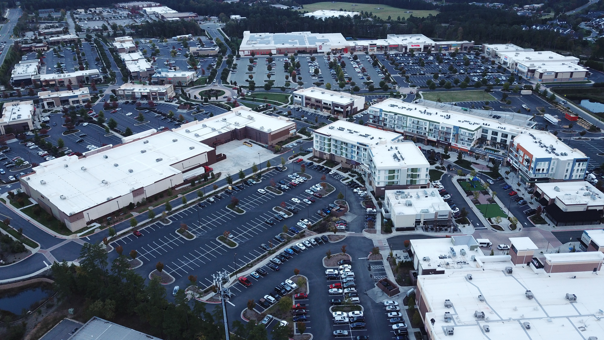 Precision Striping & Lot Restorations applied 14,000 gallons of sealer in two coats and used two ride-on striping machines to apply 2,000 gallons of paint to 8,000 lines.