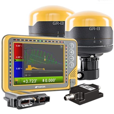 A new joystick, TS-i4 inertial sensors and interface convert 2D X-52x and 3D X-53x indicate systems to automated depth and bucket control.