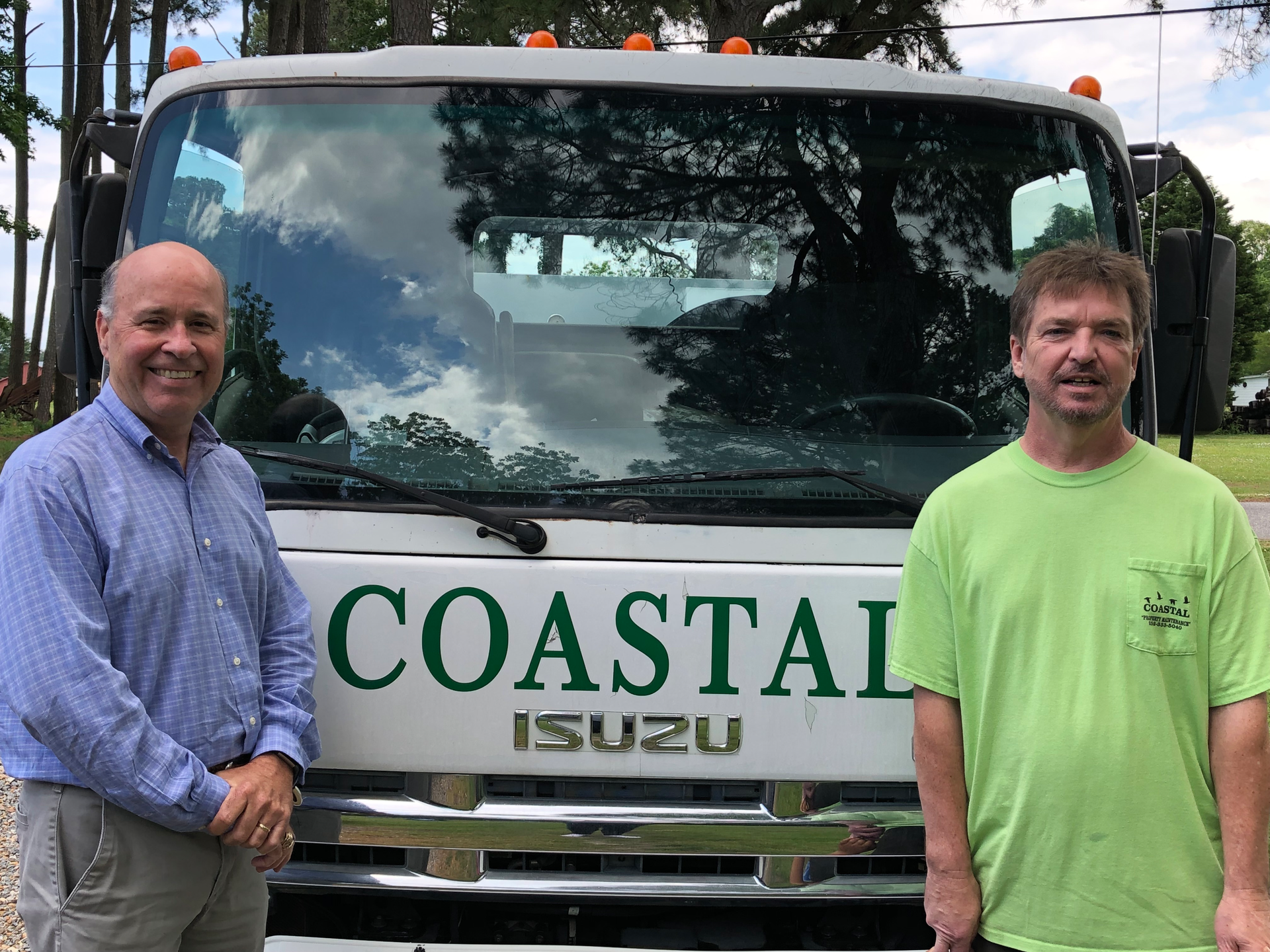 Ron Rose (left), Coastal Power Sweeping owner, and Landy Stovall, sweeping supervisor.