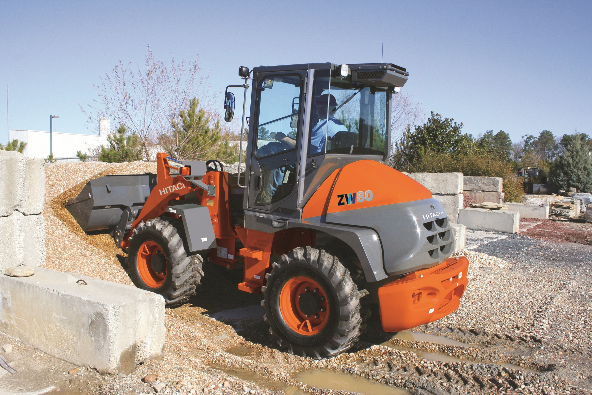 Hitachi Zw80 Digs Into The Pile