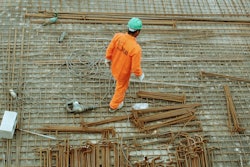 Construction Man Walking For Fatigue