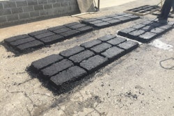 For later use, divide the asphalt into 2 ft. x 2 ft. 'bricks,' 2-3 in. thick.