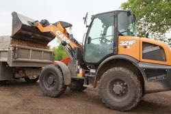 Case compact wheel loaders include new adjustable electrohydraulic controls that allow operators to adjust the responsiveness of the lift and tilt bucket functions.