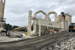 During Winter maintenance in 2018 the company installed a new dryer drum to replace the previously worn unit. They chose a Meeker Freedom Air Baghouse for this location.