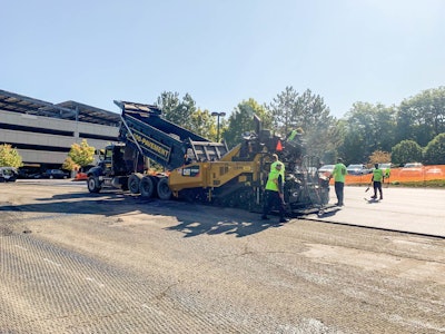 The “Thank You, Staples' video picks up after the milling has been completed, kicking off with beauty shots of the Staples location before moving quickly to show U.S. Pavement trucks, uniformed workers and teamwork on the job.