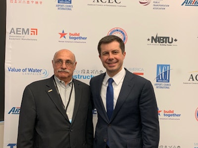 ARTBA Foundation Chairman Paul Yarossi, director at HNTB Corporation and former South Bend, IN, Mayor Pete Buttigieg.