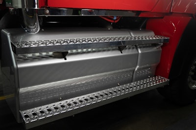 Western Star spent a lot of effort on optimizing ingress/egress, including the design of the tread plate pattern to make the process as safe as possible.