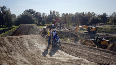 Three contractors teamed up to construct a practice track with modern machine control technology for professional motocross riders.