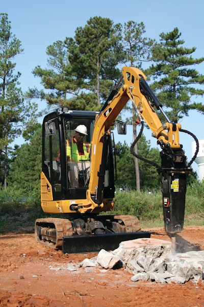 Once the hammer energy is greater than the comprehensive strength of the material being broken, any ‘extra power’ after that is wasted energy. The hammer and excavator need to be properly sized.
