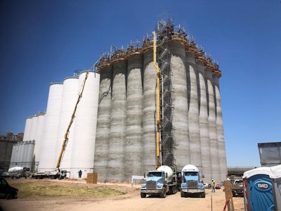 Arizona Grain Slipform Silo Construction Required 9-Day Long Continuous Concrete Pour