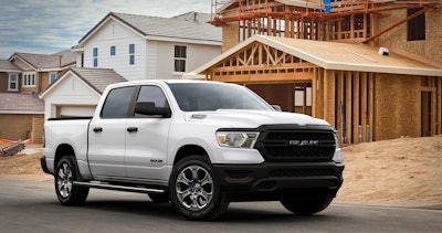 The Ram 1500 Tradesman HFE EcoDiesel is available on crew cab four-door models with a 5-ft. 7-in. bed and 20-in. aluminum wheels.