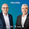 Merger With Logo Matthias Gründler (ceo Traton Se, Left) Persio Lisboa (ceo Navistar Inc , Right)