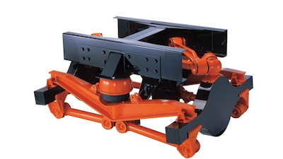 The suspension absorbs shock loads that would otherwise be transferred into the frame. If the truck frame is doing the job of the suspension by twisting and absorbing shock, then it stresses every component of the vehicle, eventually causing failures and maintenance issues. Chalmers offers a low maintenance and high articulation tandem rubber spring rear suspension. It provides rubber bushings without greaseable joints, reducing maintenance costs and increasing uptime.