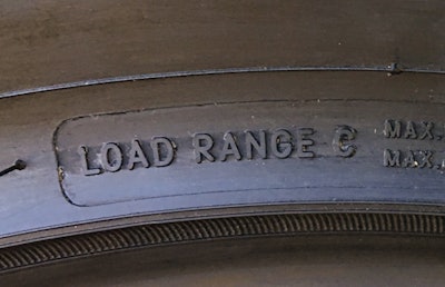 The load range, found on the sidewall, is the load capacity of the trailer tire.