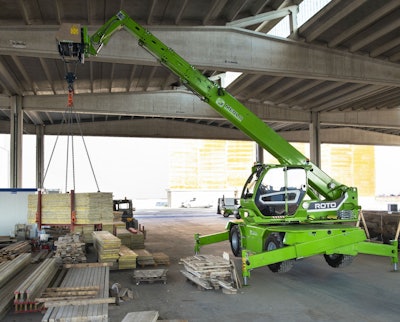 Specific engineering tests are conducted with each telehandler to determine the correct capacity for the machines in various operating positions.