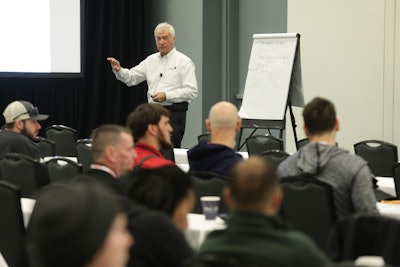 2022 Pavement Hall of Fame inductee Wayne Jones teaches a packed house at the National Pavement Expo