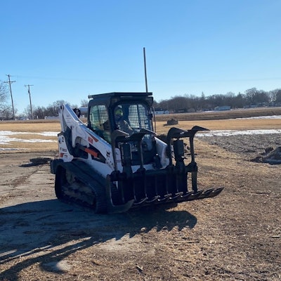 Dan Hansen of K&D Land Improvement says — among 20 attachments in their fleet — their root grapples are the most versatile because they can be used for so many types of work.