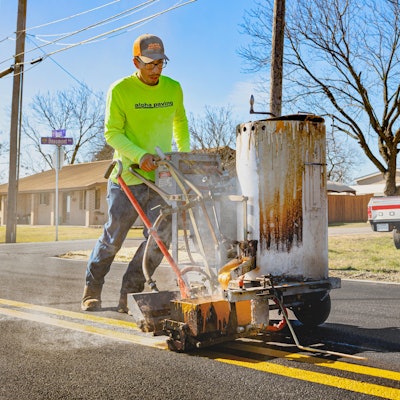 Thermoplastic pavement markings are used as paint, also known as hot melt marking paint.