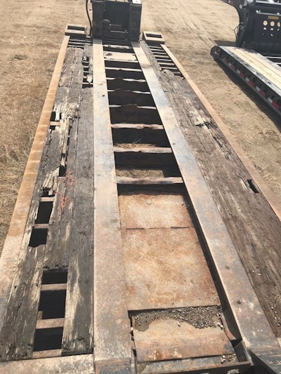 BEFORE: Travel and wear had taken a toll on the trailer, which was used on nearly every Hughes transport job for the past 15 years.