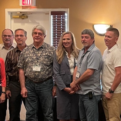 On May 10, 2022. APA National Director Amy Miller, P.E., presented representatives from IDOT with their PPA: ByConversion for their I-70 Extended Life HMA/Rubblization (MP 136-146) project in Clark County. Members of Howell Paving, Open Road Paving, LLC, and Howell Asphalt were also recognized for their work on this award-winning Perpetual Pavement asphalt.