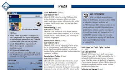 Last updated in 2018, the title is now HVACR to reflect the coverage of refrigeration within several modules of the curriculum.