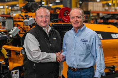 Brian Bieller, President & CEO of LeeBoy (L) with Mike Musto, President of the 800 Pavement Network (R)