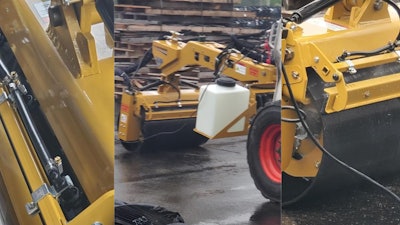 The accessory fits on all Offset Vibratory Roller attachments and aids in suppressing dust particles, compacting aggregates and preventing clumping when rolling hot mix asphalt.