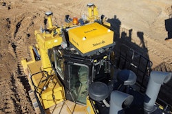 2022 Caterpillar D10T2 Dozer with the Teleo retrokit on top at Teichert’s site in Tracy, California