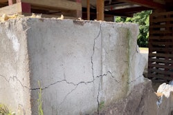 The defective concrete typically develops hairline cracks 15 to 20 years after being poured, then rapidly expands over the next several years.