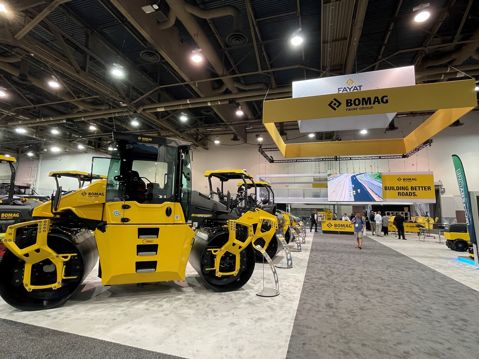 Picture of the BOMAG booth at CONEXPO 2023.
