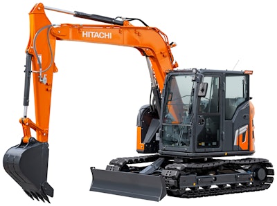 An ultra-short-tail swing radius on the ZX75US-7 allows access to confined spaces while an ultra-short-tail swing radius with swing boom model ZX85USB-7 digs next to walls and guard rails.