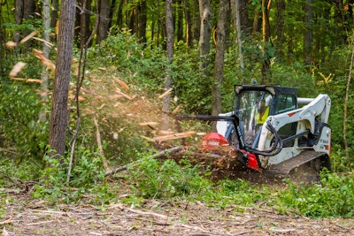 With a working width of 60 in., the disc mulcher is purpose-built for 75- to 132-hp skid steers and compact track loaders that operate with as little as 30-50 gallons per minute (gpm) of auxiliary hydraulic flow.