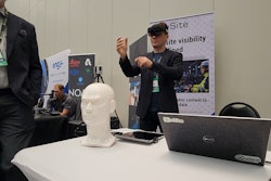 vSite CEO Alec Pestov demonstrates his augmented reality solution using a Microsoft Hololens headset.