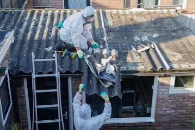 Airborne fibers released from asbestos cement exceed the permissible level by 50 times.
