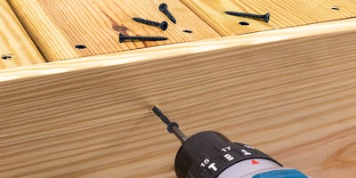 Deck-Drive DSV Wood screws with the black Quik Guard coating come in #8 and #10 sizes and three lengths for hand-drive applications.
