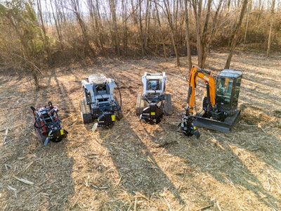 The Stumper series attachments range from 22- to 36-in. cutting diameters with up to 12-in. cut depths per pass.