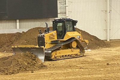 A demonstration of a Cat Command controlled D5 Dozer; notice that there is no driver in the cab
