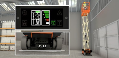 Variable-tilt technology considers the tilt and actual load of the platform to define how high the operator can lift the platform.