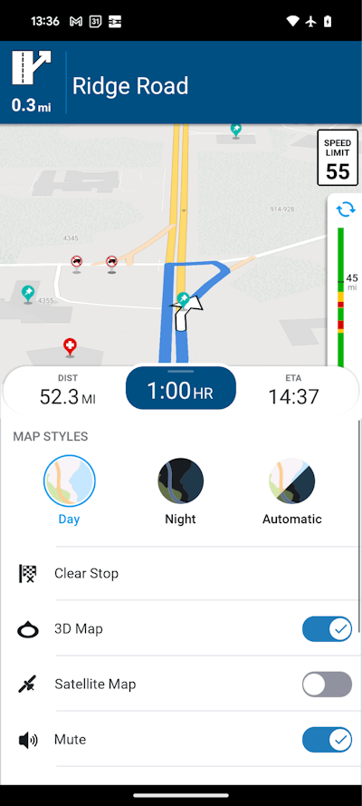 Trimble Co Pilot Map Styles Menu