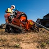 Walk-behind trenchers are more compact and maneuverable, perfect for smaller jobsites with tight spaces or numerous obstacles, such as residential lawns and backyards. Ditch Witch’s CX-series walk-behind trenchers, for example, are easier to transport and operate in confined areas, offering a practical solution for landscapers and contractors working on smaller-scale projects. Both types of trenchers are designed to meet specific needs, ensuring that operators can choose the best equipment for their particular job conditions. Pictured is the C30X.