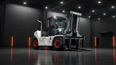 Announced for ProMat 2025, the DV160S-9 High-Capacity Diesel Pneumatic Tire Forklift.