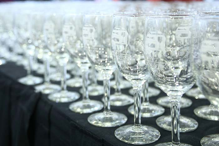 On their way into the festival, guests picked up commemorative wine glasses to use for wine samples.