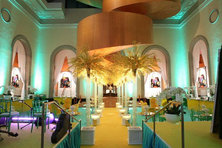 The A.G.O.'s Walker Court popped with colour for the Picasso Gala. Prints of Picasso's 'Portrait de Dora Maar' hung under the archways for the post-reception, but during the cocktail hour, live nudes posed for sketching artists in each alcove.