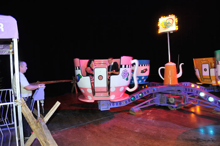 In October 2009, Toronto's Bell Gala had fairy-tale decor by Solutions with Impact, with several nods to Alice, including a teacup carnival ride in the reception area.