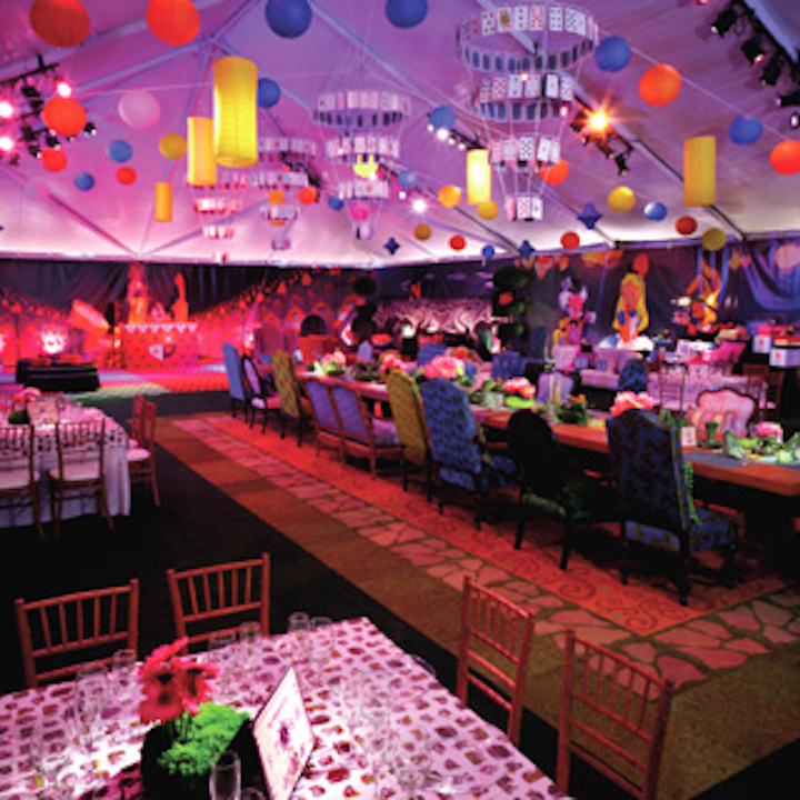 In 2006, Disney celebrated the launch of a home furnishings line inspired by Alice in Wonderland with a lavish Alice-style tea party at the Bel Air home of Quincy Jones. Event Eleven used pieces from the collection along with a custom 40-foot table to recreate the look of the Mad Hatter's tea party.