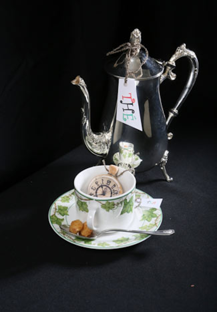 Guests at the Canadian Cancer Society fund-raiser were also served soup from a teapot. An edible pocket-watch crust rested inside the teacup.