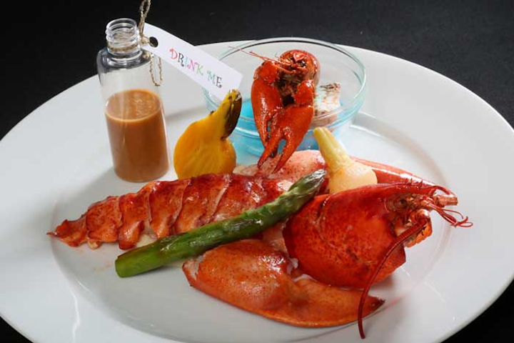 Chefs from Fairmont the Queen Elizabeth created an inventive Alice in Wonderland-inspired menu with items like 'Large and Small Shellfish in a Pool of Tears.'