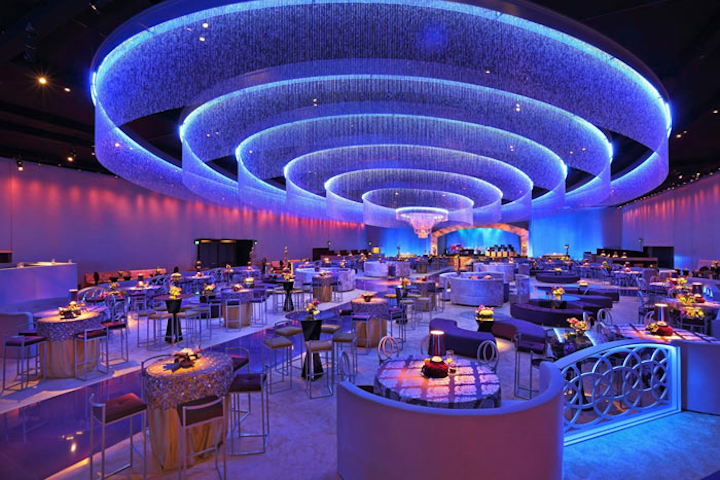 Other elements included 423 custom furniture pieces from Lux Lounge EFR and fabrics from Resource One. Classic Party Rentals provided the rentals, Goodman Audio the sound, and Larry Oberman the lighting in association with ELS. Irma Hardjakusumah was the technical designer, and fabrication came from Bill Ferrell and Sosa Sisters Designs. Beverages came from Patrón and Ultimat Vodka, Champagne Thiénot, and Sterling Vineyards.